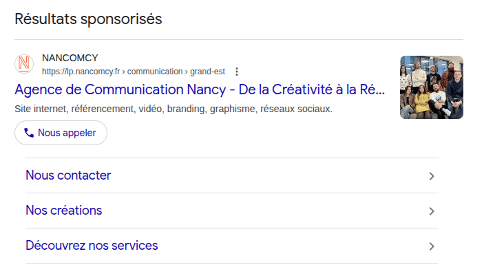 Exemple campagne Search Google Ads avec ALEO