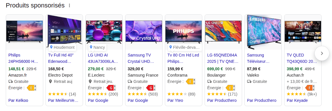 Exemple campagne Shopping